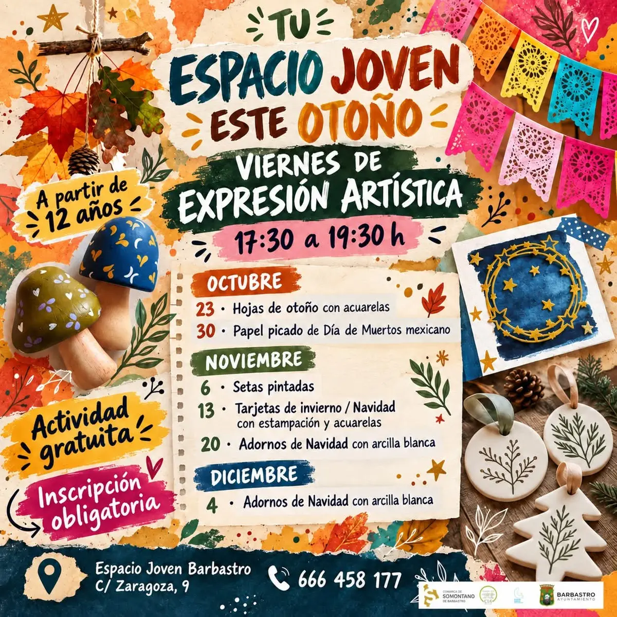 Barbastro prepara seis talleres gratuitos de expresión plástica para mayores de 12 años
