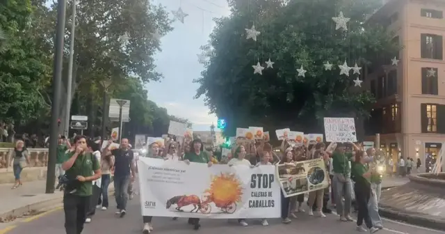 Unas 200 personas piden en Palma reemplazar las galeras de caballos por vehículos eléctricos