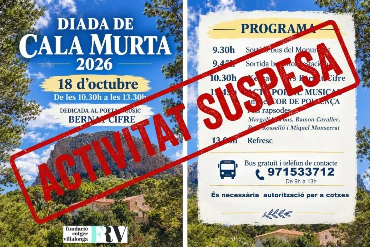 La meteorología obliga a aplazar la Diada de Cala Murta de 2026