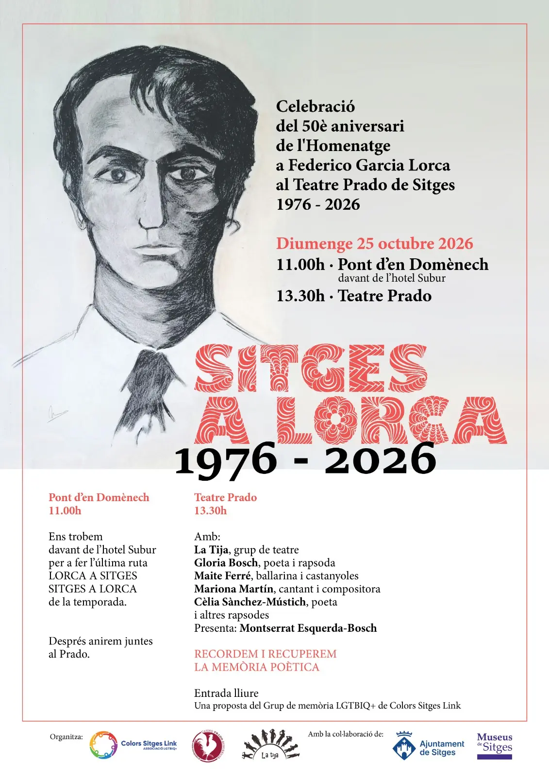 Sitges recordará el homenaje a Lorca con una ruta y un espectáculo de La Tija
