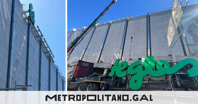 La instalación de un letrero en El Corte Inglés limita el tráfico en la Gran Vía