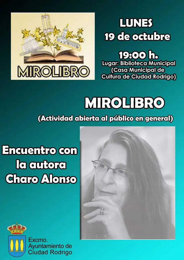 Charo Alonso visitará la biblioteca de Ciudad Rodrigo el lunes 19 de octubre