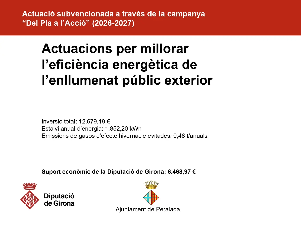 Peralada impulsa mejoras de eficiencia en el alumbrado exterior