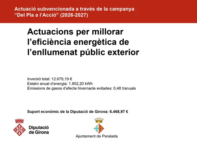 Peralada impulsa mejoras de eficiencia en el alumbrado exterior
