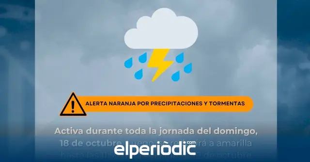 Aviso naranja por lluvias y tormentas este domingo en Sagunto