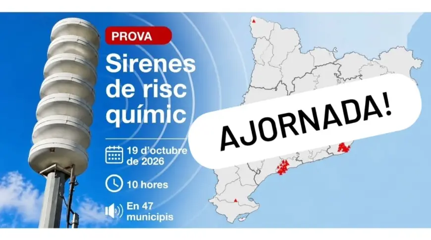 La previsión meteorológica obliga a posponer el ensayo de sirenas químicas