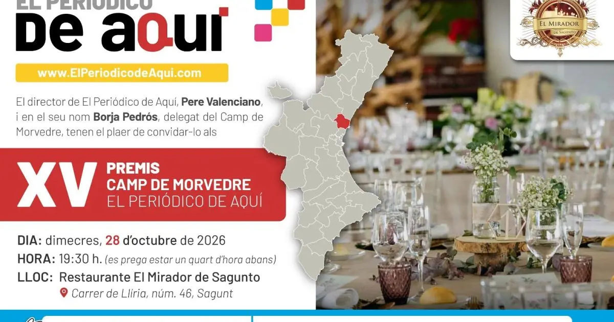 Sagunt será sede de la gala de los XV Premios de El Periódico de Aquí