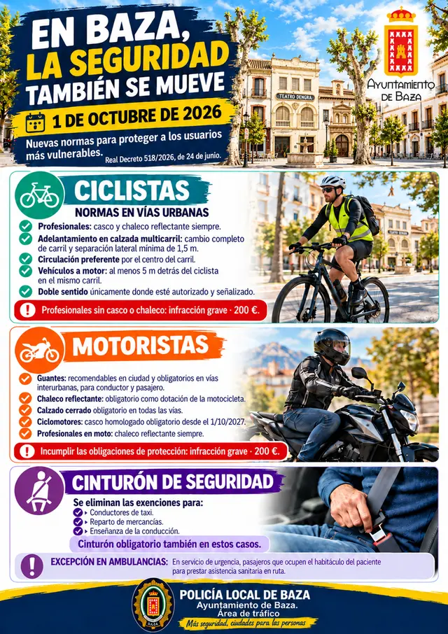 Baza informa de cambios de circulación para ciclistas y motoristas