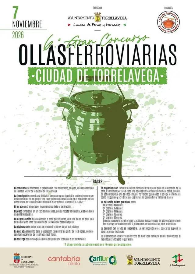 El concurso de ollas ferroviarias de Torrelavega recibirá inscripciones hasta el día 22