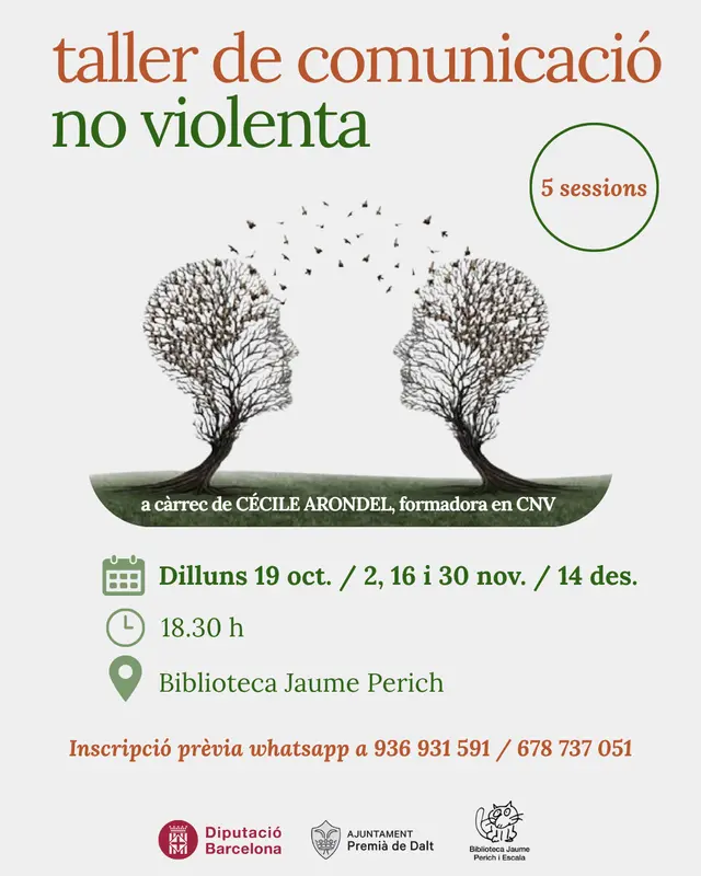 La Biblioteca Jaume Perich i Escala inicia un taller para comunicarse sin violencia