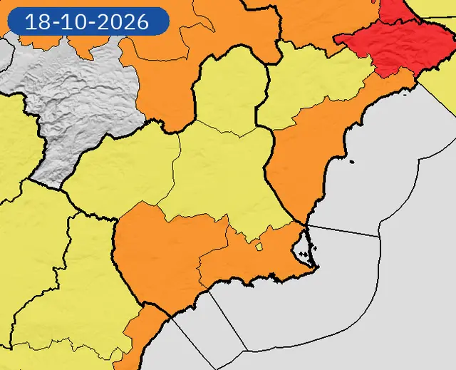 Lorca tendrá aviso amarillo por lluvia y tormentas durante ocho horas