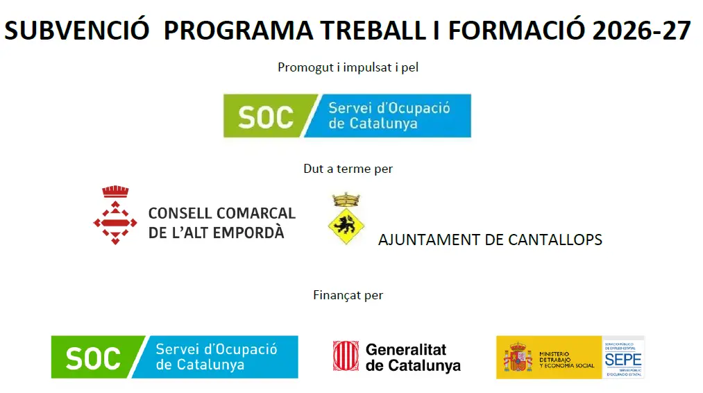 Cantallops difunde información sobre una subvención para el programa de empleo