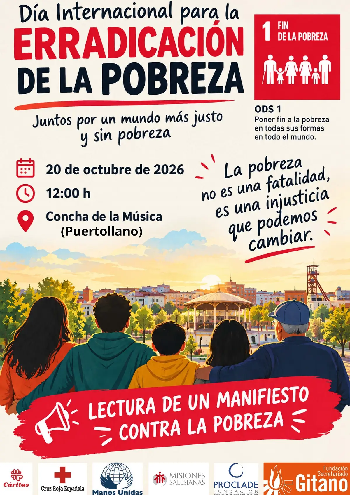 Puertollano acogerá una lectura colectiva contra la pobreza el 20 de octubre