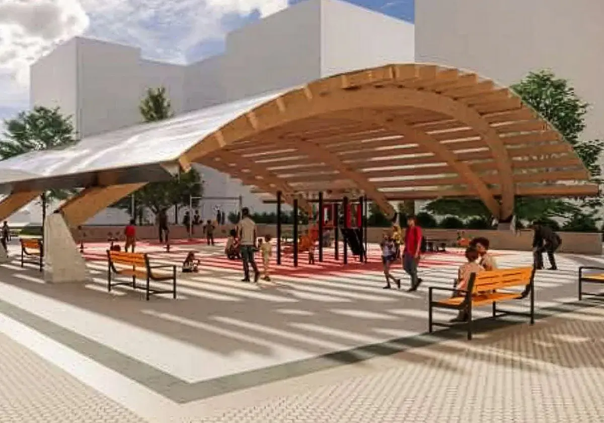 La plaza Santiago tendrá una cubierta elíptica sobre su zona de juegos