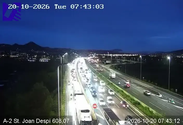 Una avería en la AP-7 causa congestión en el tramo próximo a Castellbisbal
