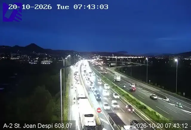 Una avería en la AP-7 causa congestión en el tramo próximo a Castellbisbal