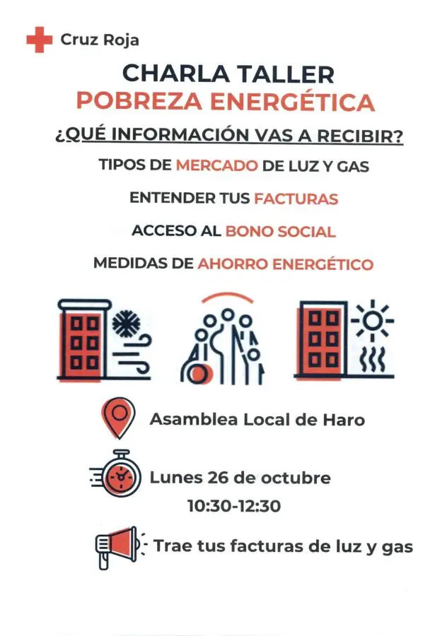 Cruz Roja plantea en Haro una charla-taller sobre pobreza energética