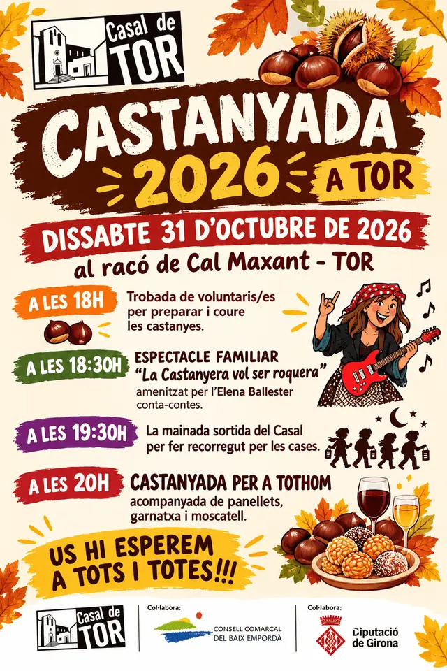 Tor celebrará la Castanyada con cuentos y castañas asadas