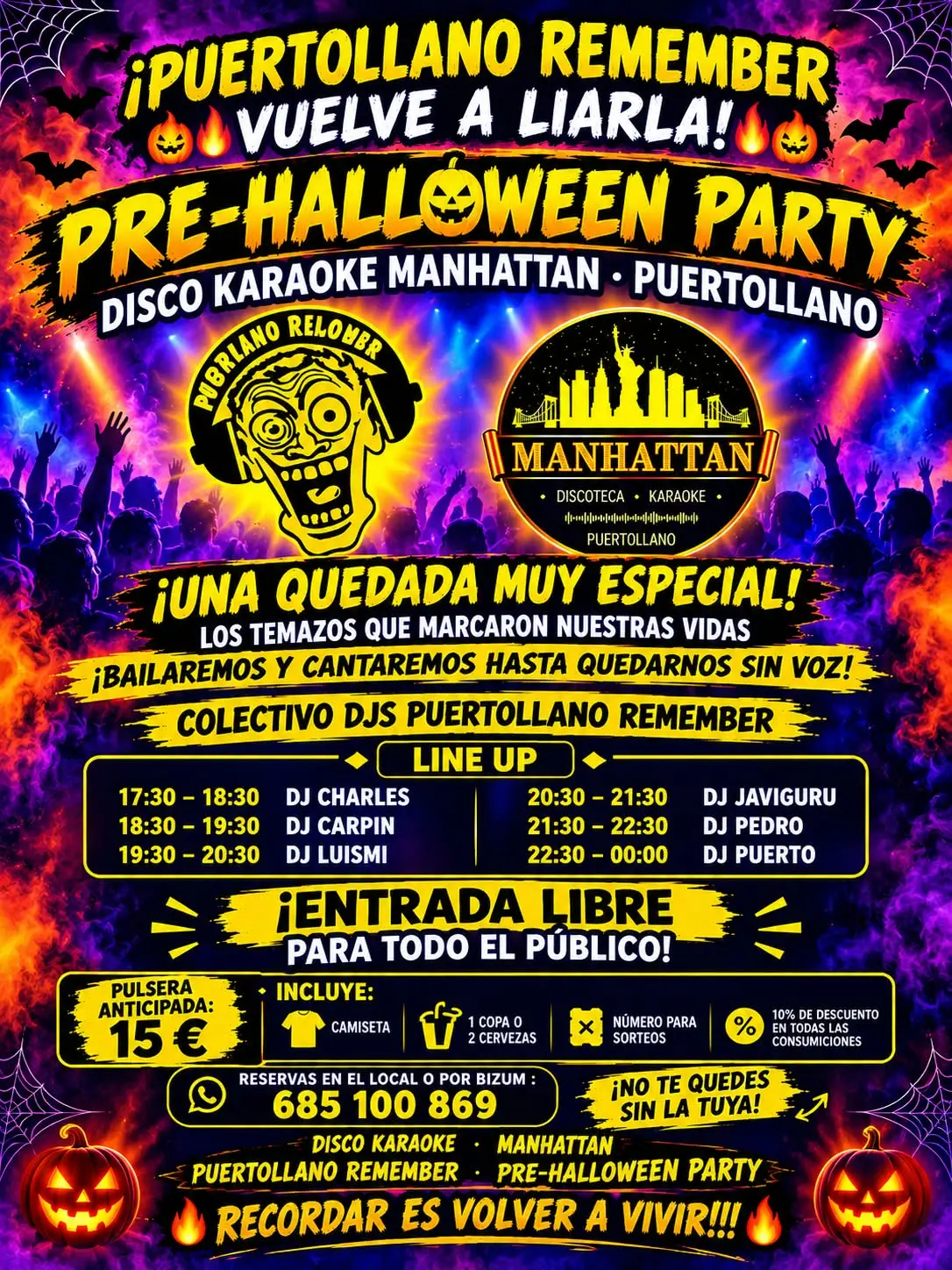Manhattan prepara una noche de música remember antes de Halloween