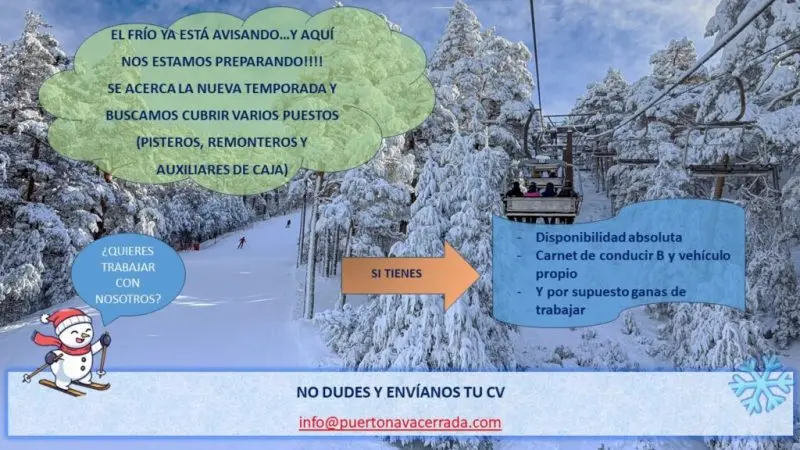 La estación de Navacerrada busca trabajadores para la próxima campaña de nieve