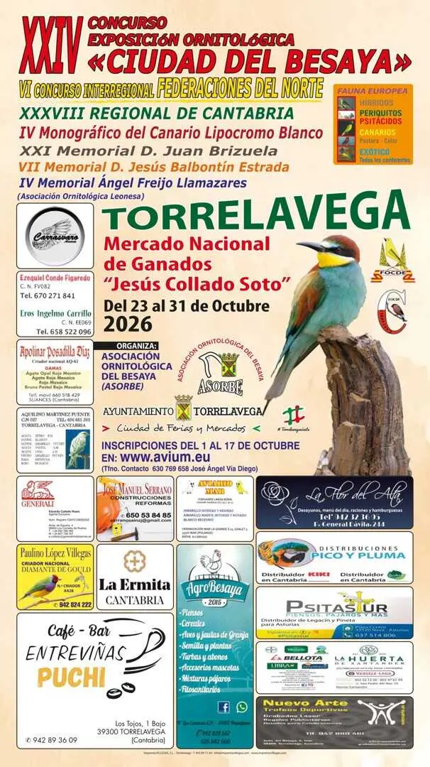 Torrelavega acogerá una exposición ornitológica con más de 2.000 aves