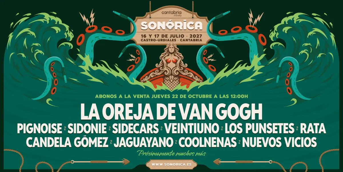 La Oreja de Van Gogh encabezará la primera tanda de Sonórica 2027
