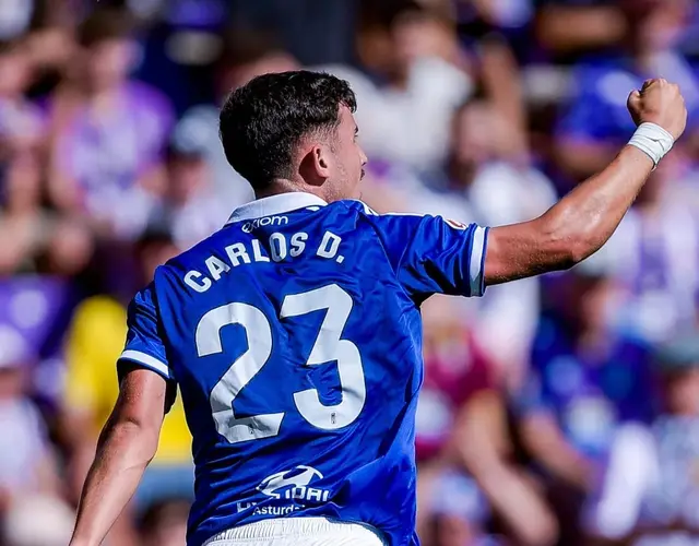 Domínguez firma con el Oviedo un arranque goleador inédito en su etapa viguesa