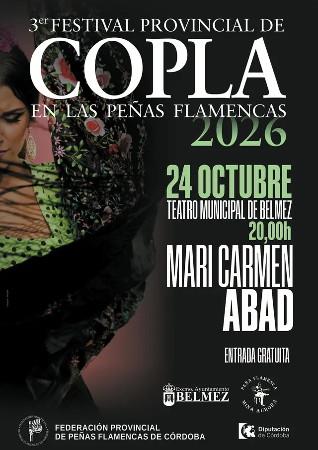 Belmez acogerá el tercer Festival provincial de copla el 24 de octubre