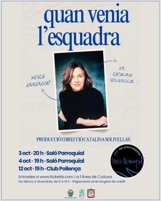 Catalina Solivellas representa una obra de Xesca Ensenyat en Pollença