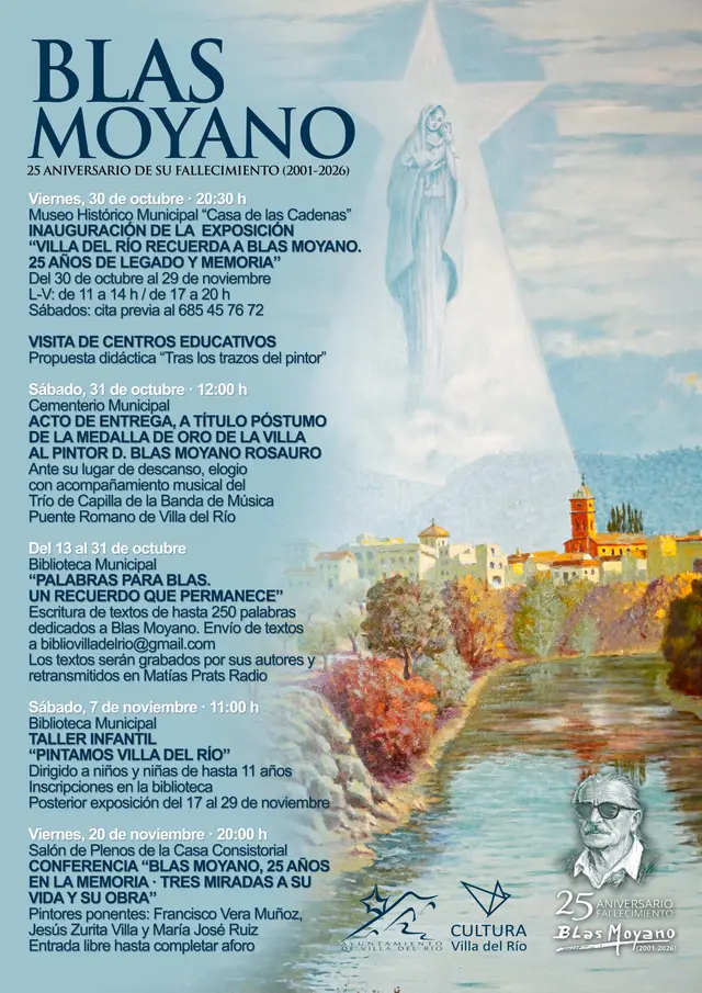 Villa del Río prepara actividades para recordar al pintor Blas Moyano Rosauro
