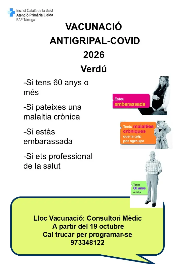 Verdú activa la vacunación de la gripe y la COVID-19 para la temporada 2026-27