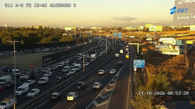 Un siniestro en la A-5R deja más de cuatro kilómetros de tráfico lento en Alcorcón