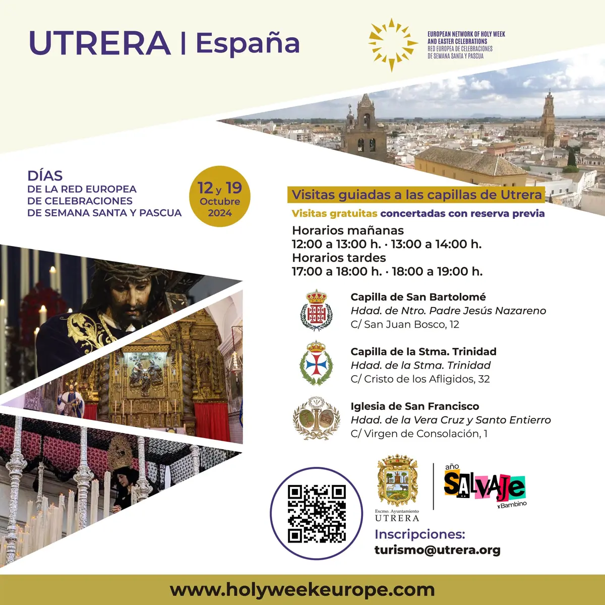 Utrera ofrecerá recorridos gratuitos por sus templos el 24 de octubre
