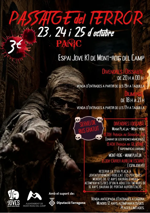 Mont-roig programa tres jornadas del Passatge del Terror en octubre