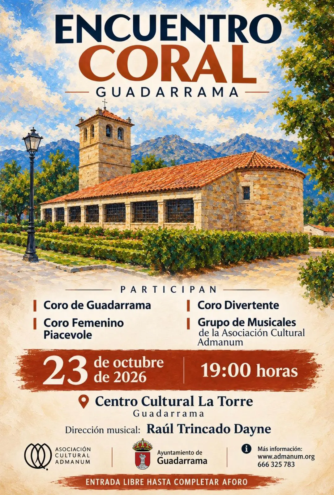 La Coral de Guadarrama actuará en una cita organizada por Admanum