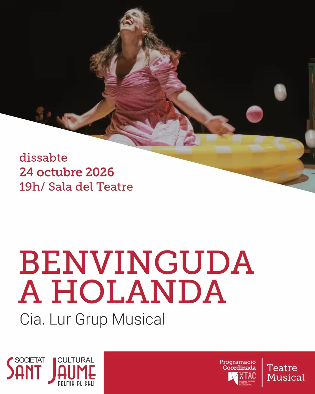 La Sala del Teatre recibirá el musical «Benvinguda a Holanda» el 24 de octubre