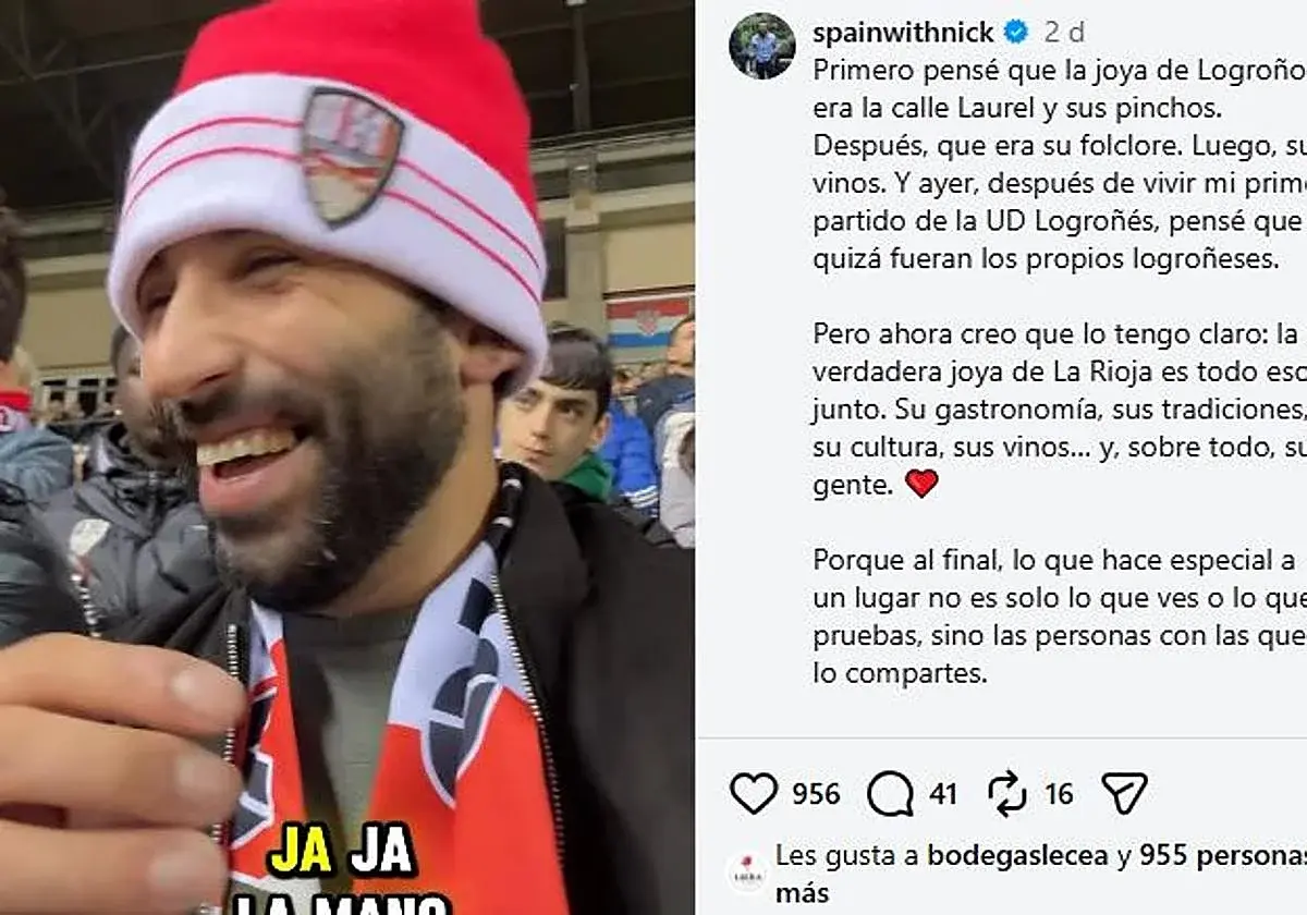 Champiñones, vino y fútbol: un creador muestra su recorrido por Logroño
