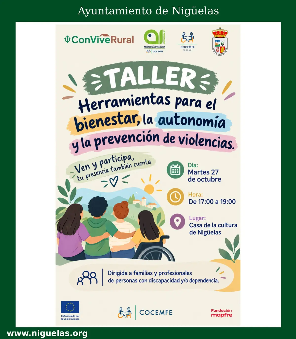 Nigüelas programa un taller sobre autonomía y prevención de violencias