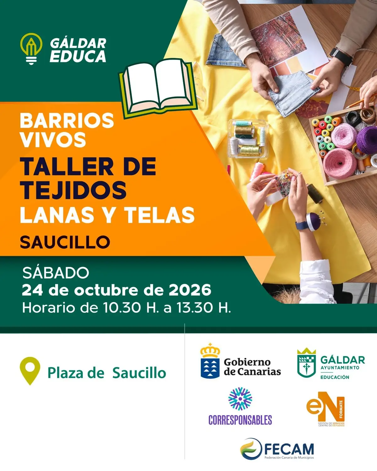 Saucillo acogerá un taller de tejidos para niños y familias dentro de Barrios Vivos