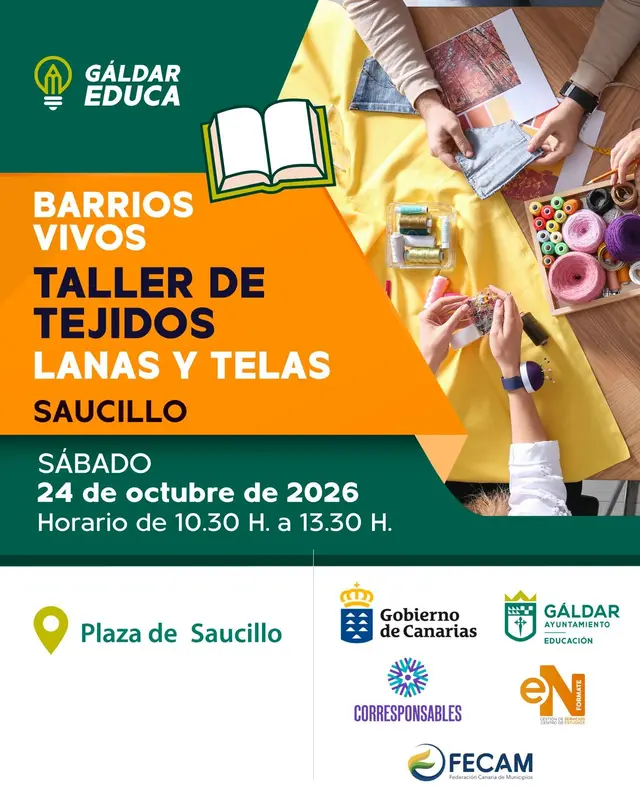 Saucillo acogerá un taller de tejidos para niños y familias dentro de Barrios Vivos