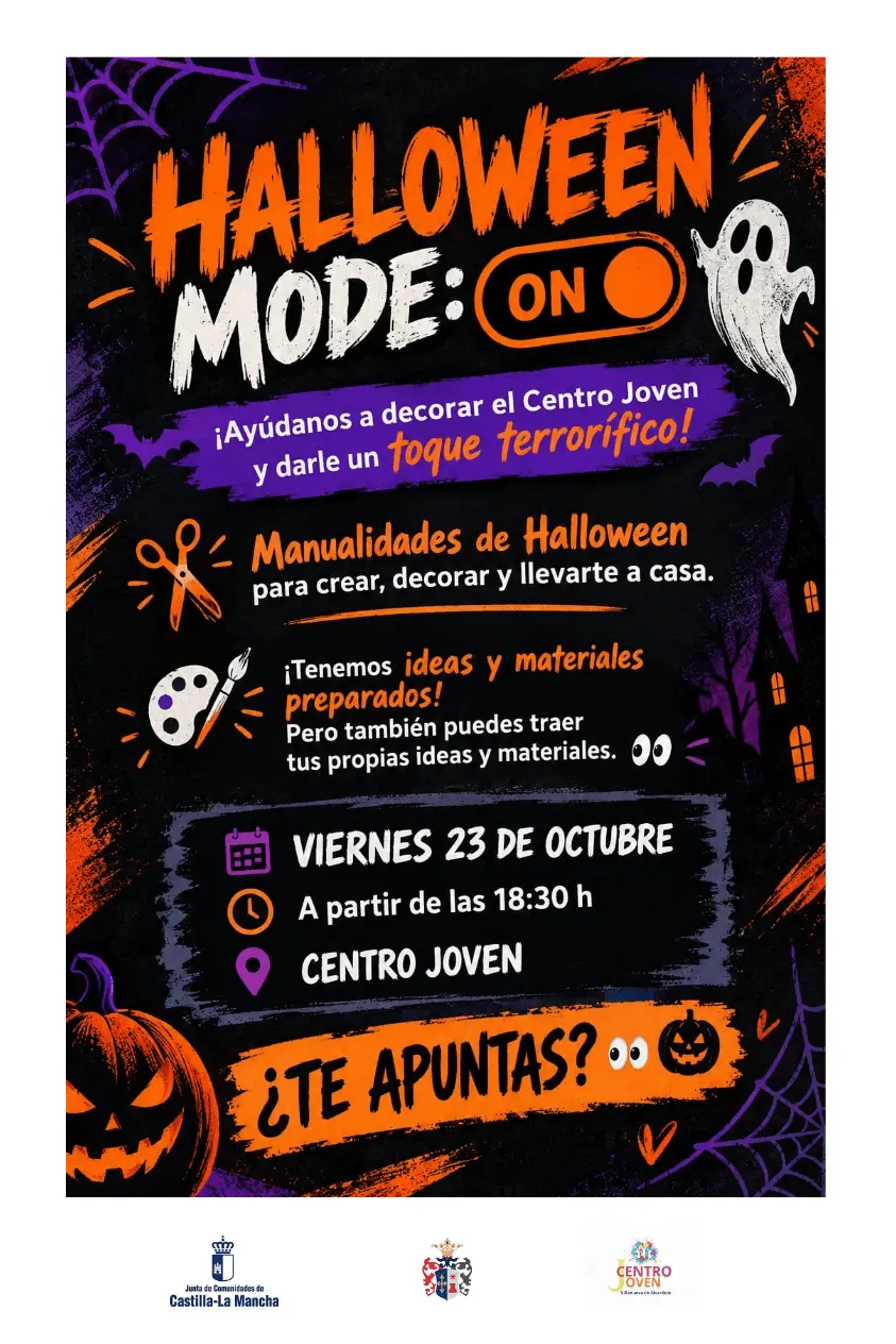 Tarde de manualidades para ambientar Halloween en el Centro Joven