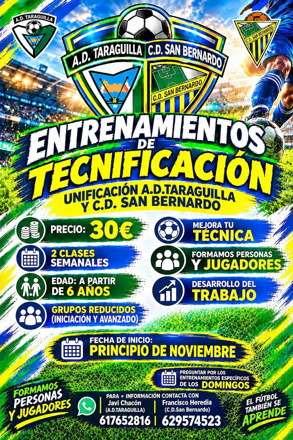 Taraguilla y San Bernardo impulsan una iniciativa conjunta de tecnificación