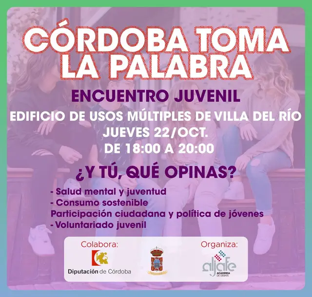 Villa del Río acogerá un encuentro para impulsar la voz de los jóvenes