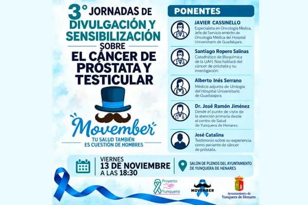 Yunquera invita a participar en unas jornadas sobre cáncer de próstata y testicular