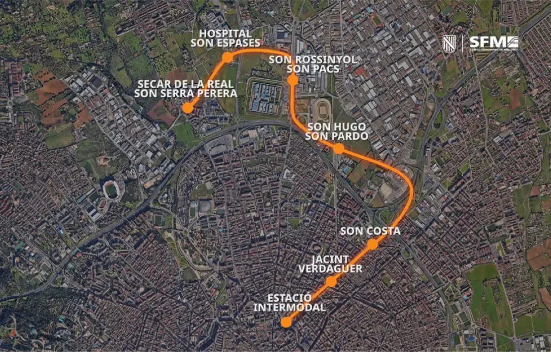 El metro de Palma hacia Son Espases da un paso en su evaluación ambiental