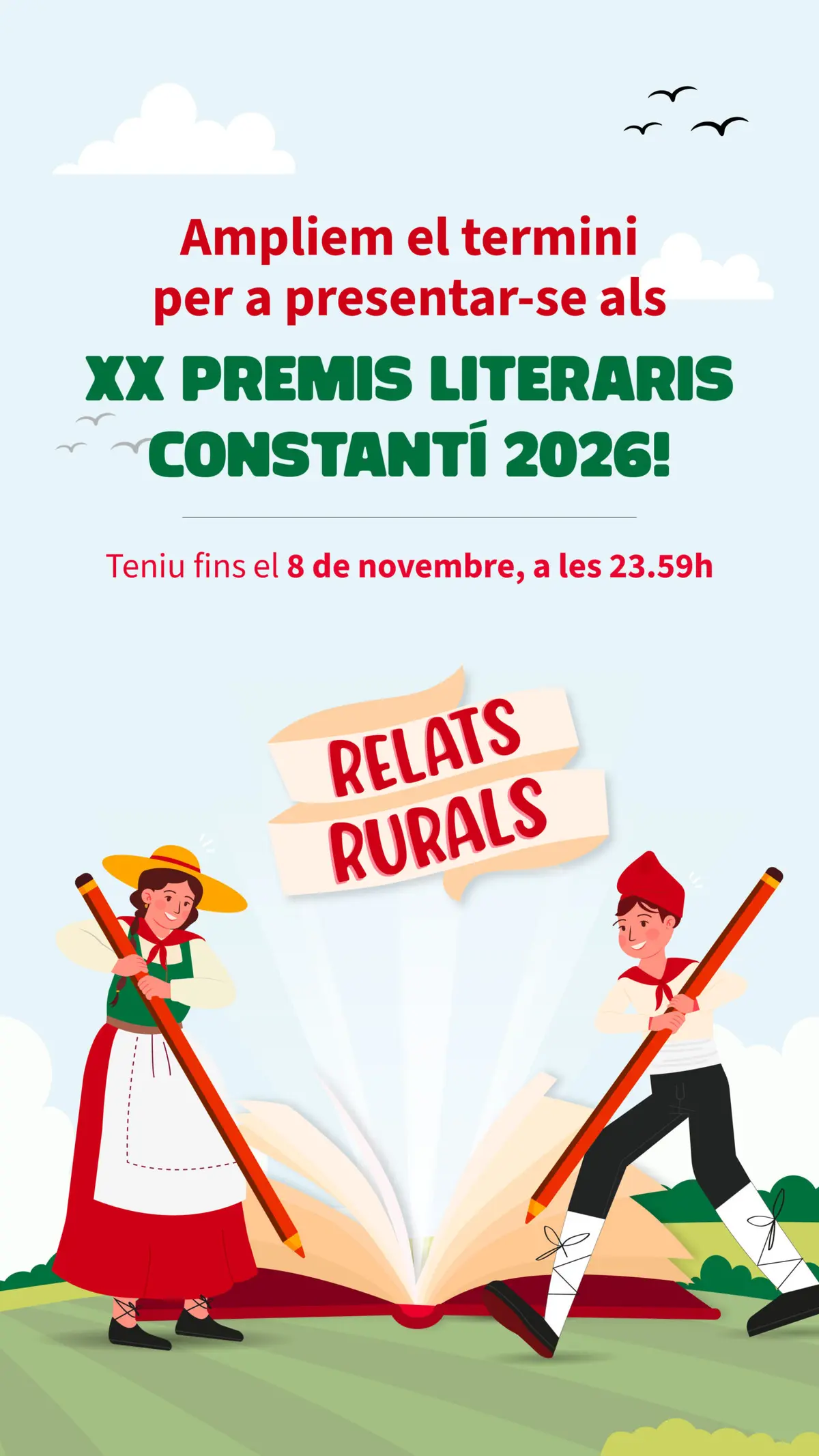 Constantí amplía hasta noviembre el plazo para sus premios literarios