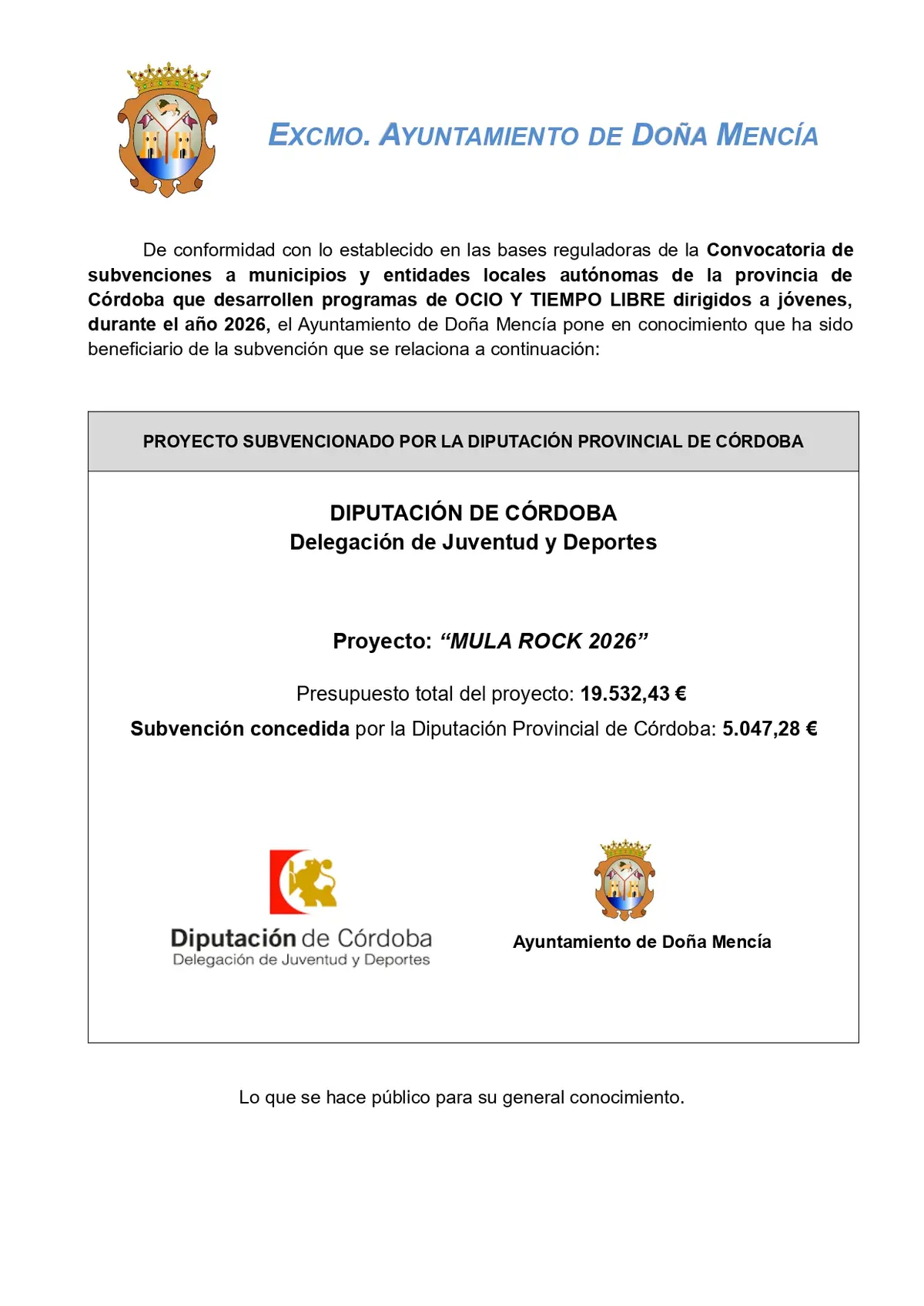 Ayudas para programas de ocio juvenil en Córdoba durante 2026