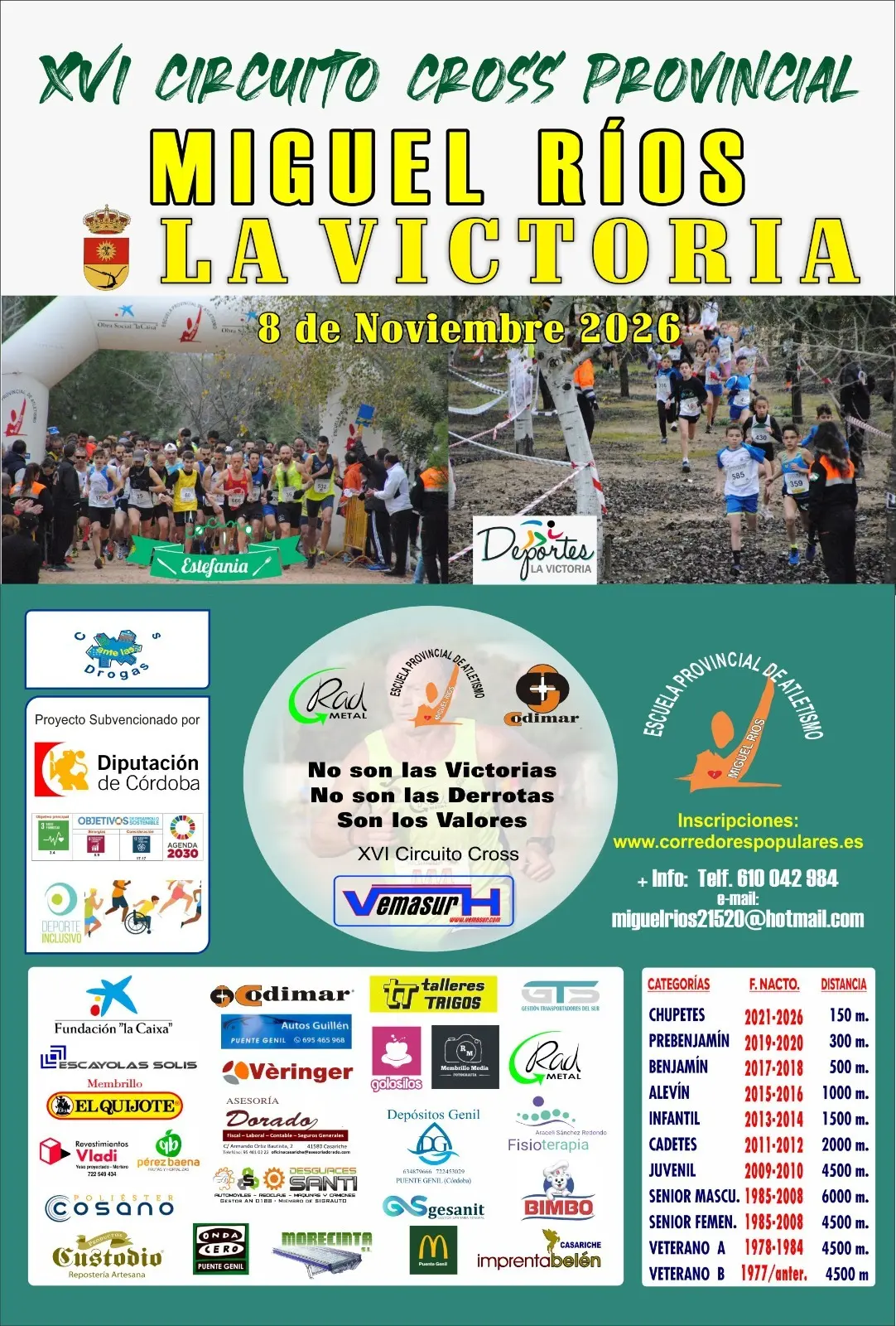El Cross de La Victoria reunirá a corredores de varias edades el 8 de noviembre