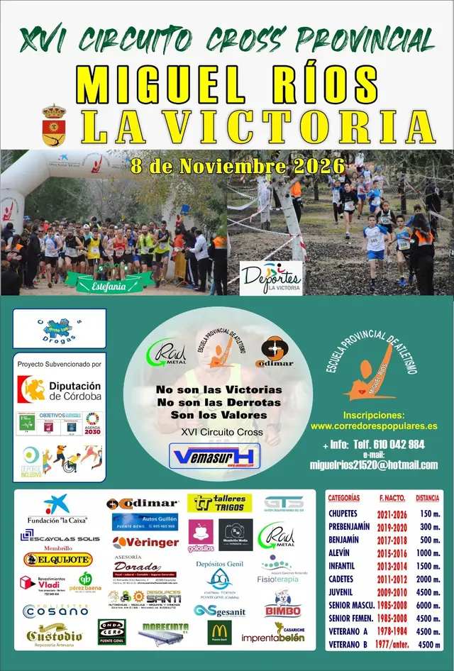 El Cross de La Victoria reunirá a corredores de varias edades el 8 de noviembre