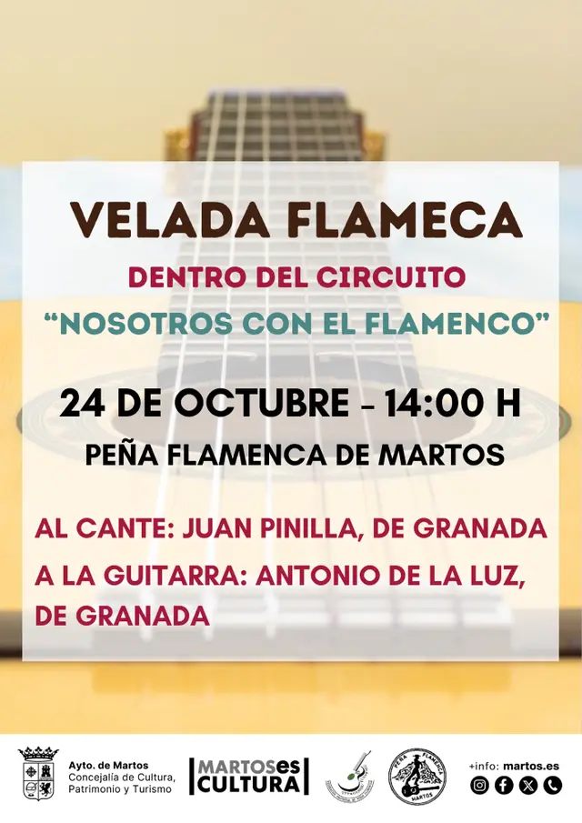 Martos acogerá una velada de cante y guitarra flamenca